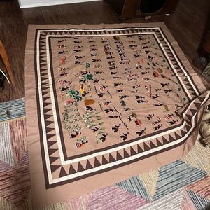 Oriental  Needlepoint Tapestry Or Table Cover